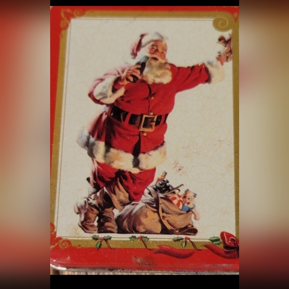 2 Decks 1995 COCA-COLA CHRISTMAS NOSTALGIA PLAYING CARDS IN COLLECTABLE TIN - Picture 5 of 12